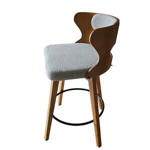 Counter Height Bar Stool  Bar Stool with Back, Fabric , Dark Grey